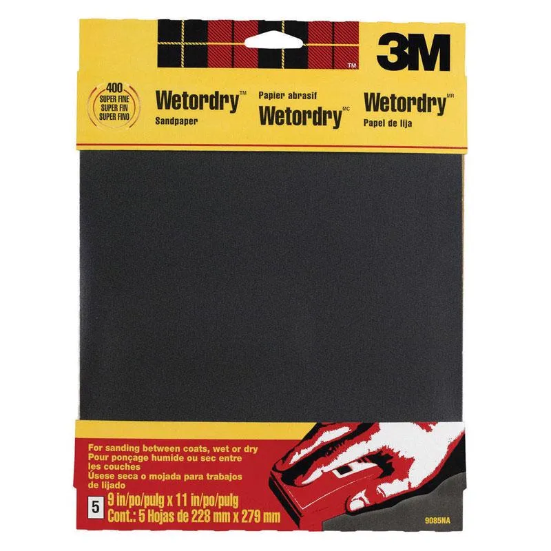 3M 11 in. L x 9 in. W 400 Grit Silicon Carbide Sandpaper 5 pk (Pack of 10)