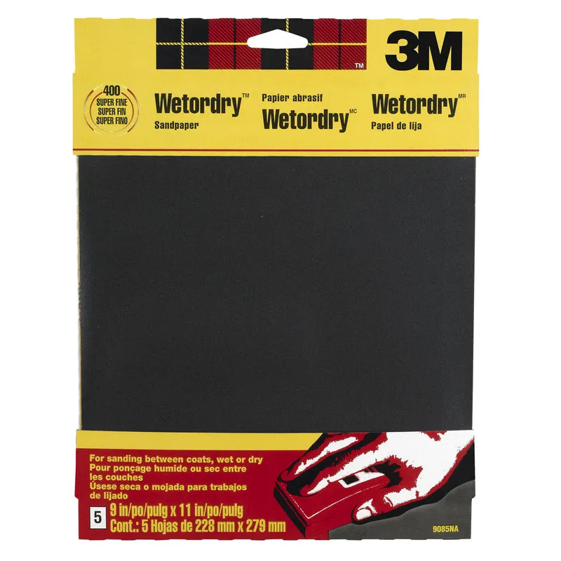 3M 11 in. L x 9 in. W 400 Grit Silicon Carbide Sandpaper 5 pk (Pack of 10)