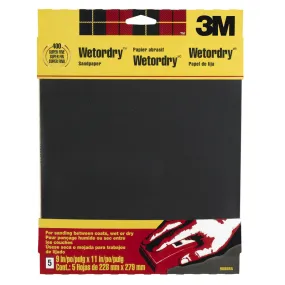 3M 11 in. L x 9 in. W 400 Grit Silicon Carbide Sandpaper 5 pk (Pack of 10)