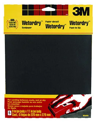 3M 11 in. L x 9 in. W Assorted Grit Silicon Carbide Sandpaper 5 pk (Pack of 10)