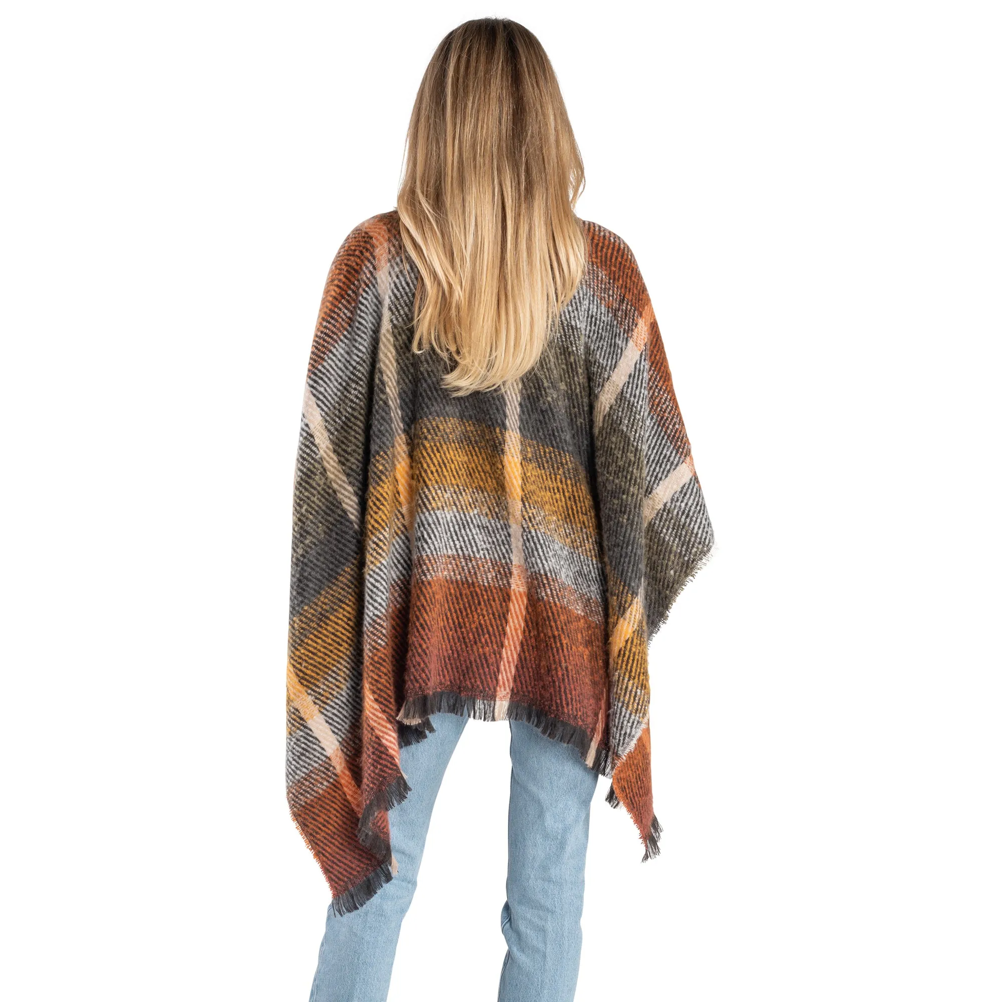 Autumn Plaid Knit Cozy Coat Wrap