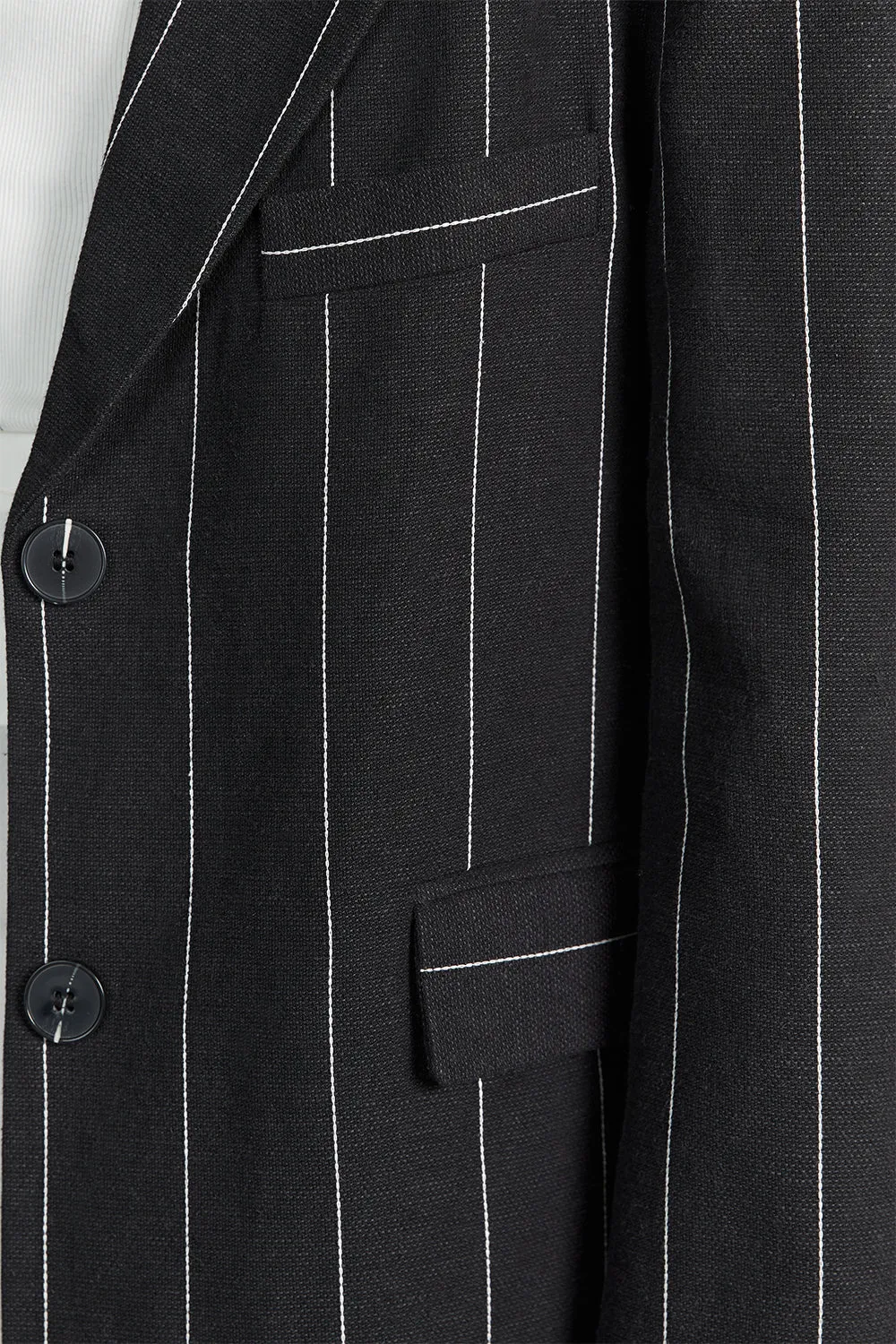 AVA BLACK PINSTRIPE BLAZER