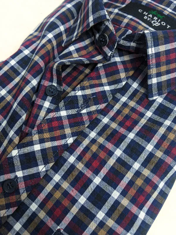 Black Checks Formal Dress Shirt For Men AN MFS97