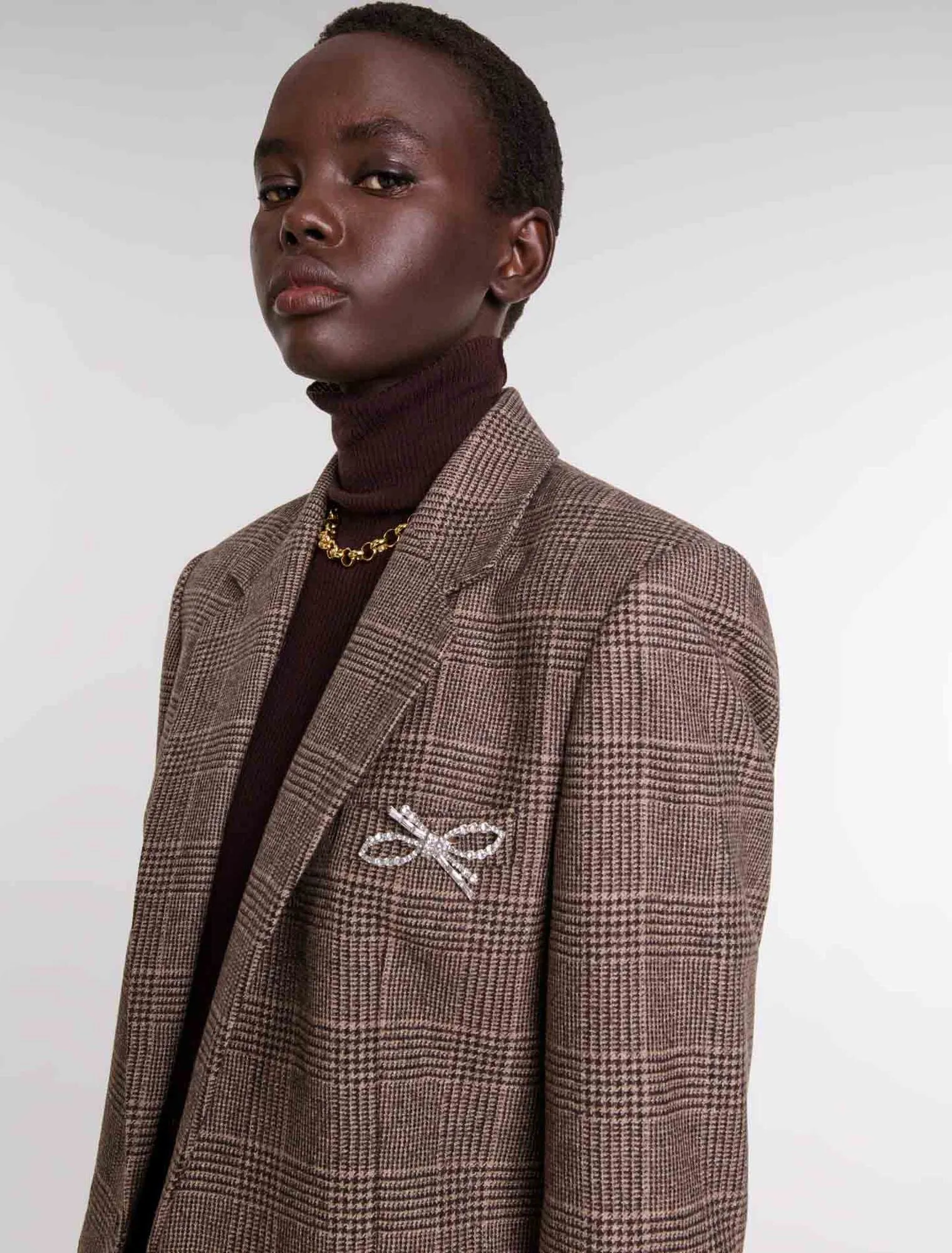 Brown Checks Suit Jacket