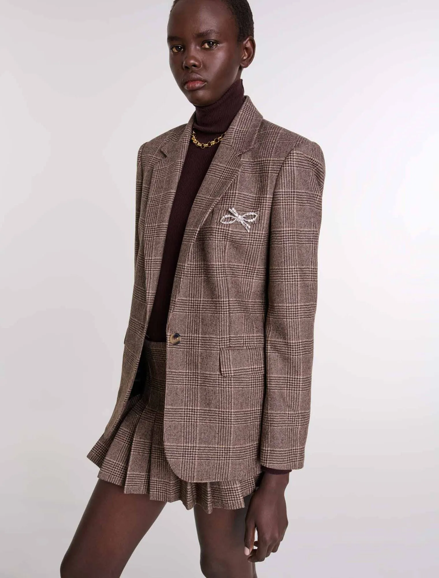 Brown Checks Suit Jacket