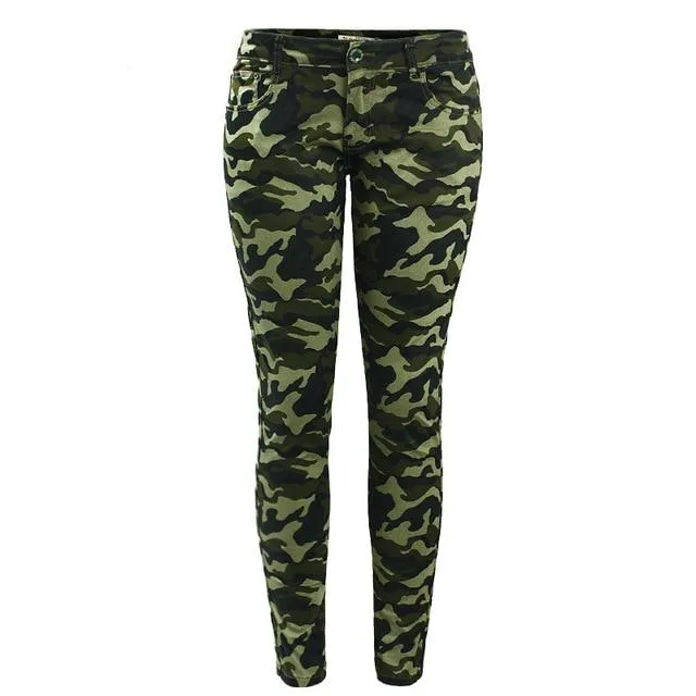 Chic Camo Army Green Skinny Jeans