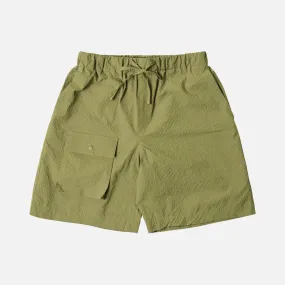 COMFORTABLE BANDING SHORTS - MOSS GREEN