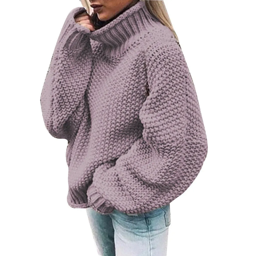 Comfortable Knitted Turtleneck Sweater