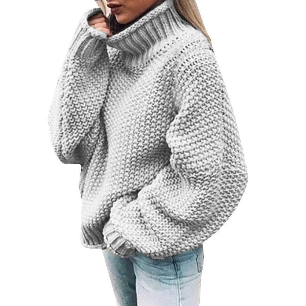 Comfortable Knitted Turtleneck Sweater