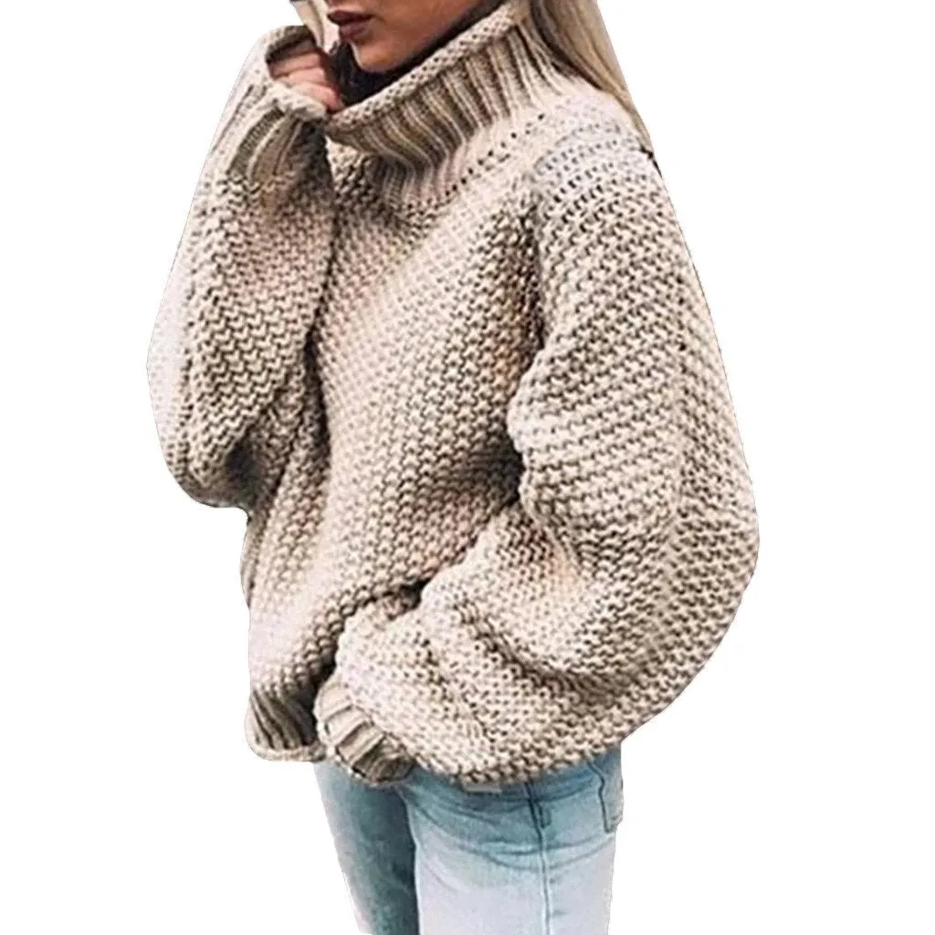 Comfortable Knitted Turtleneck Sweater