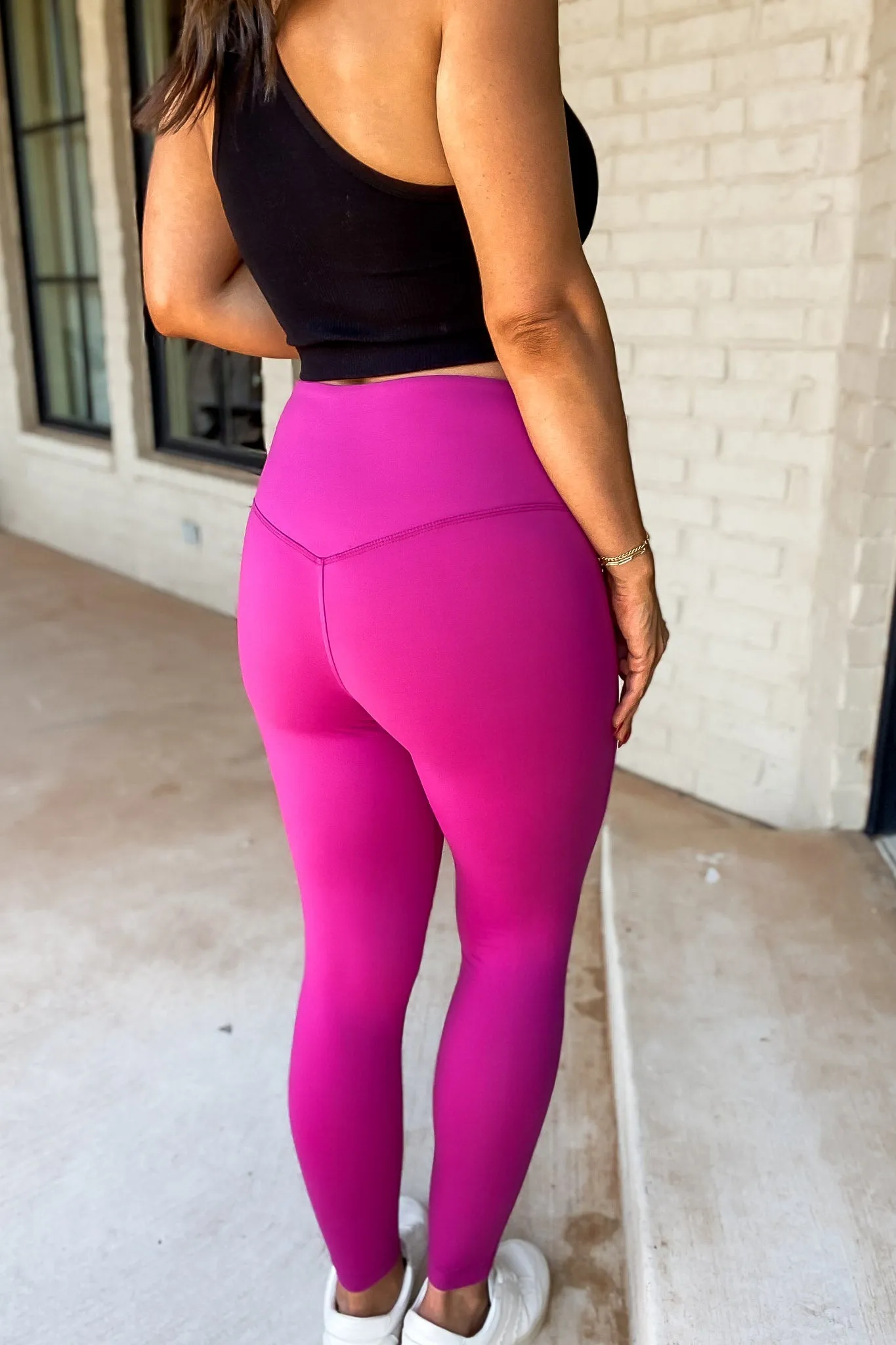 Cozy Comfort Magenta Brushed Full Length Leggings