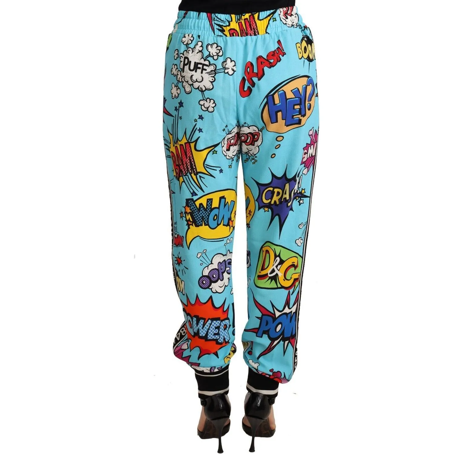 Dolce & Gabbana Chic Cartoon Print Knitted Jogger Pants