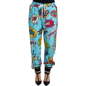 Dolce & Gabbana Chic Cartoon Print Knitted Jogger Pants