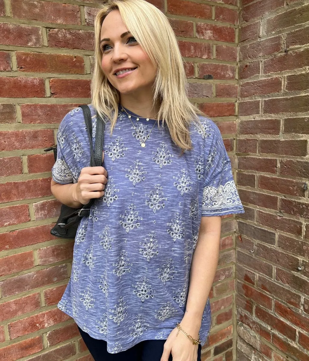 Free People Blue Tile Relaxed Tee