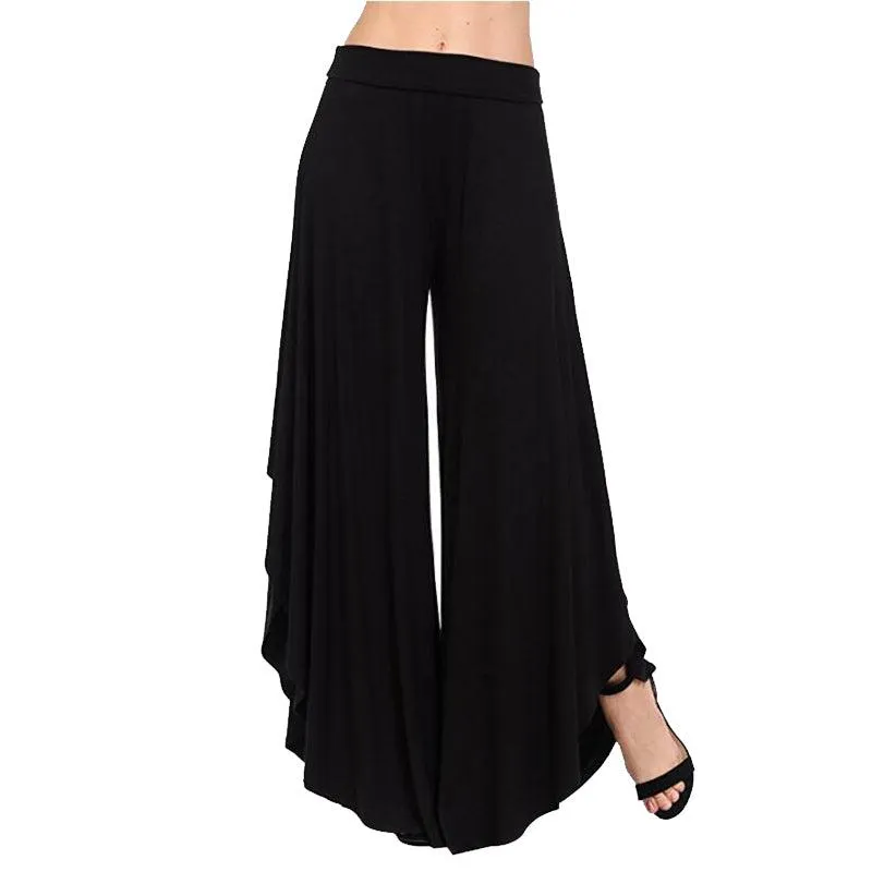 HIGH WAIST — WIDE LEG RUFFLED PANTS