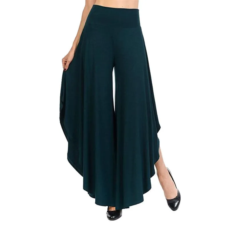 HIGH WAIST — WIDE LEG RUFFLED PANTS