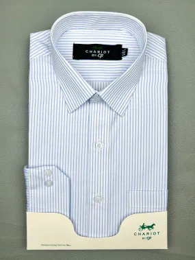 Light Blue Lines Formal Dress Shirt For Men MFS150