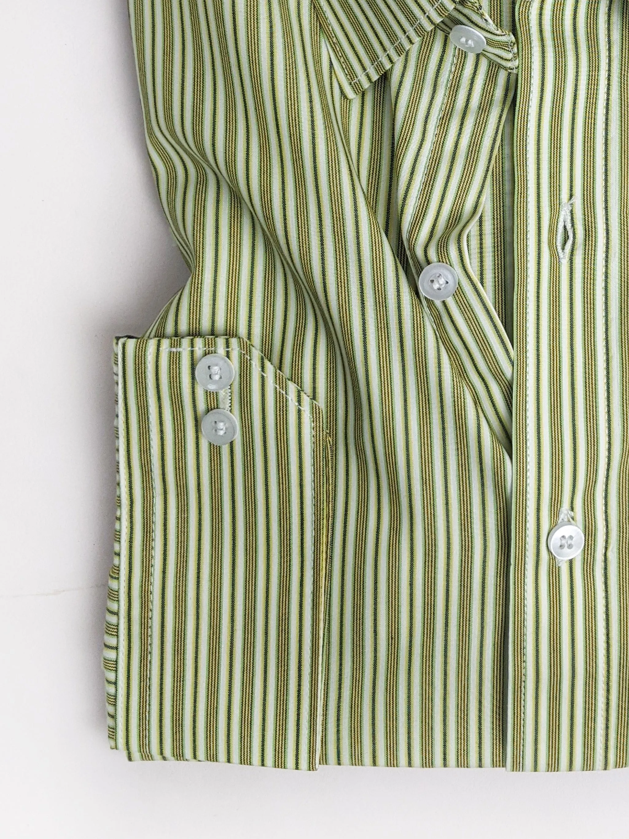 Light Green Lines Formal Dress Shirt For Men AN MFS106