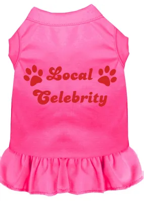 Local Celebrity Screen Print Dress Bright Pink Lg (14)