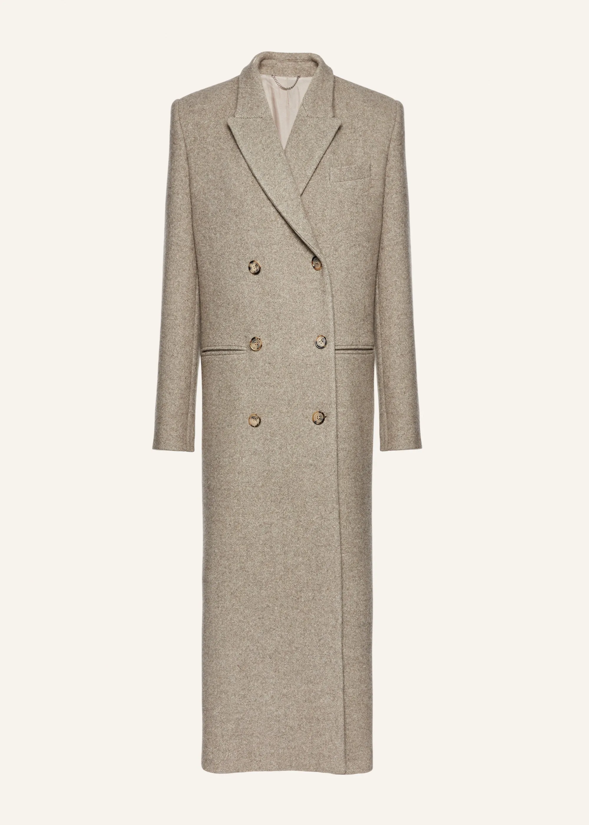 Long classic wool coat in beige