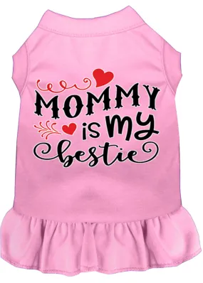 Mommy Is My Bestie Screen Print Dog Dress Light Pink 4x (22)