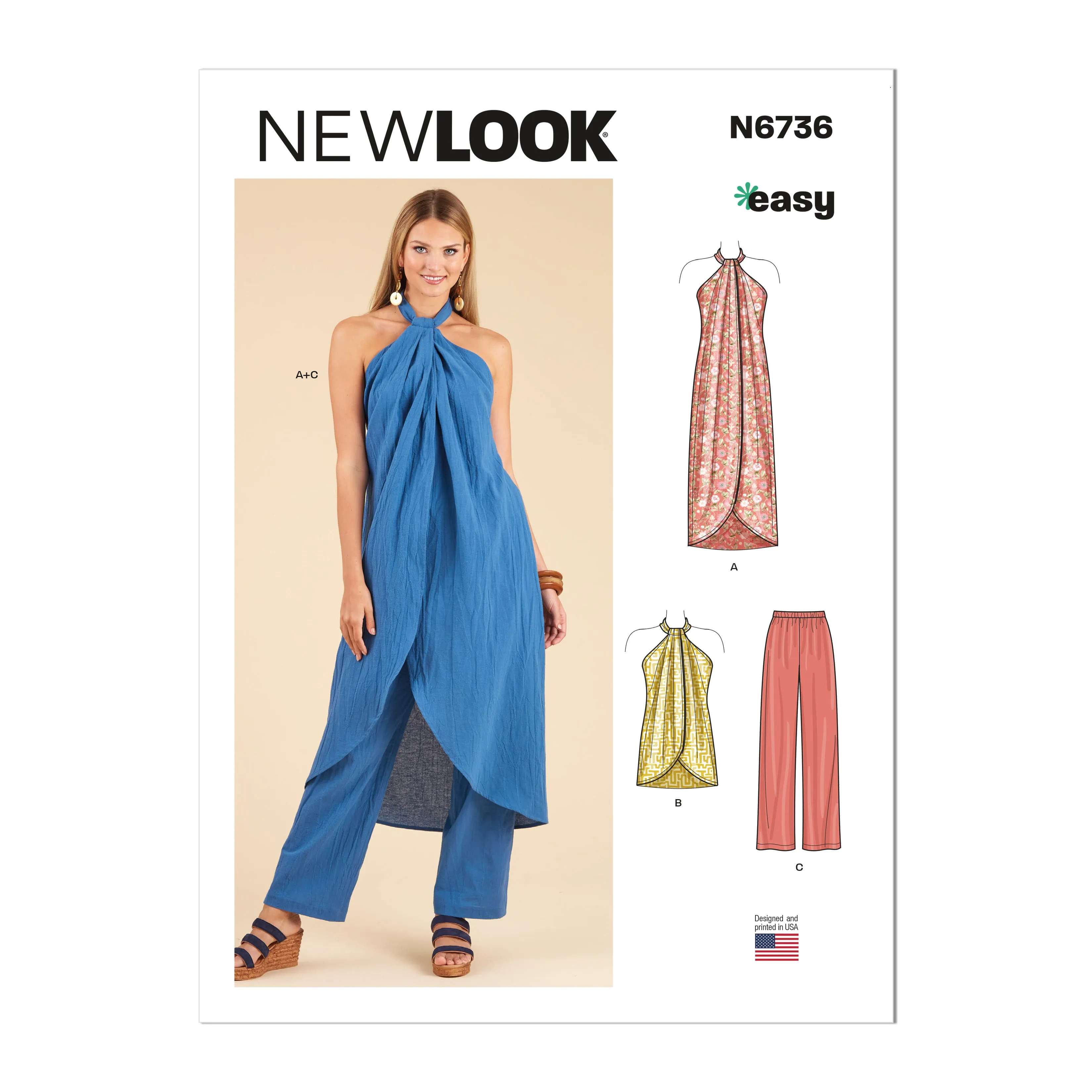 Newlook Pattern 6736 Misses' Tops and Pants