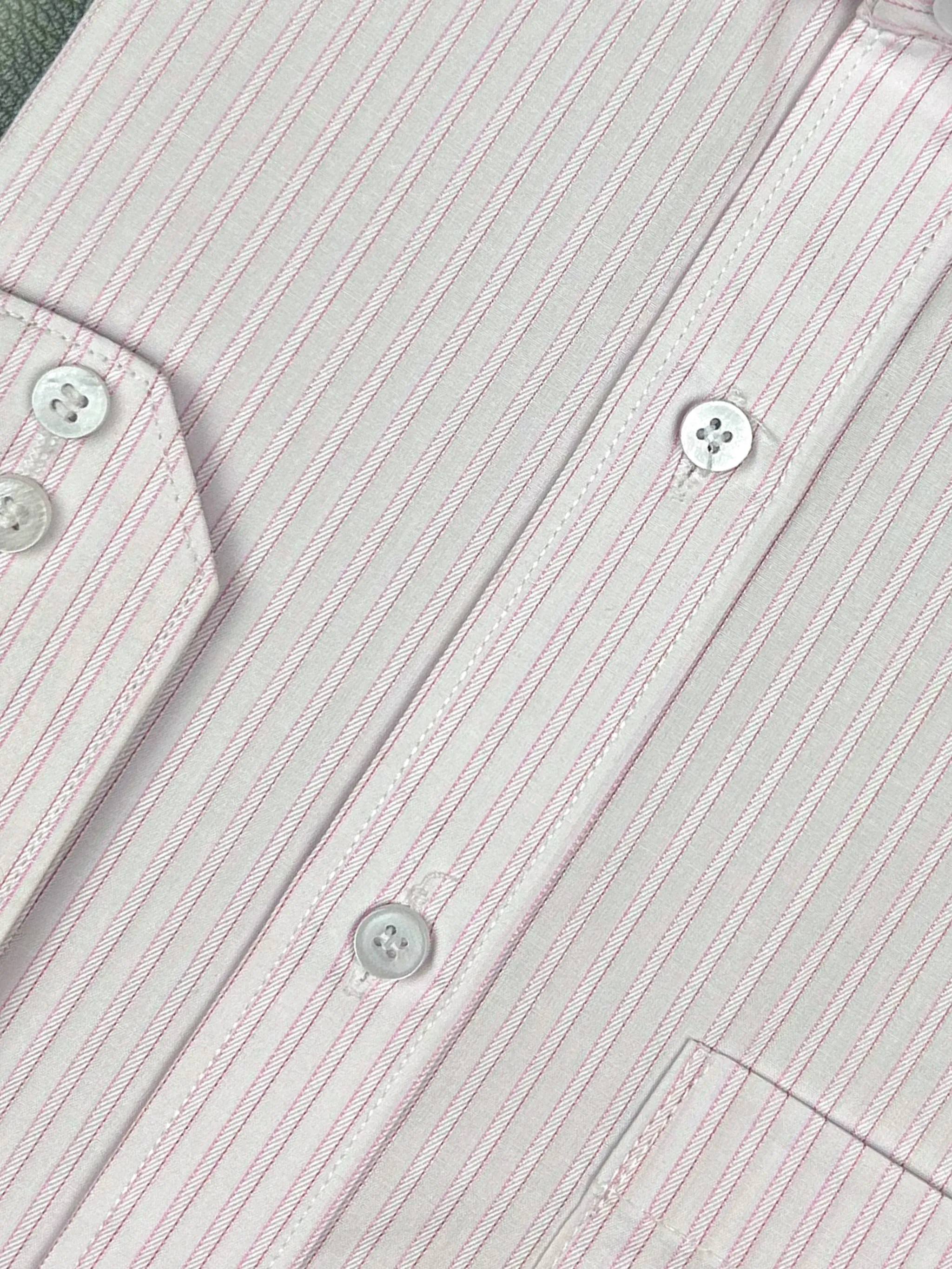 Pink Lines Formal Dress Shirt For Men MFS158