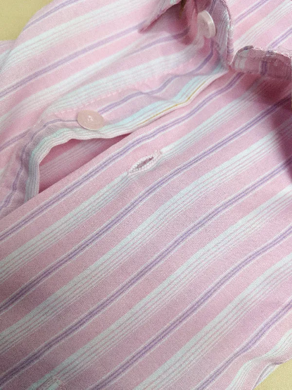 Pink Lines Formal Dress Shirt For Men ZH MFS69