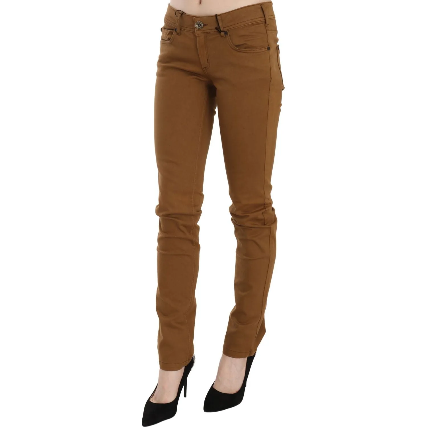 PLEIN SUD Chic Mid Waist Skinny Cotton Pants