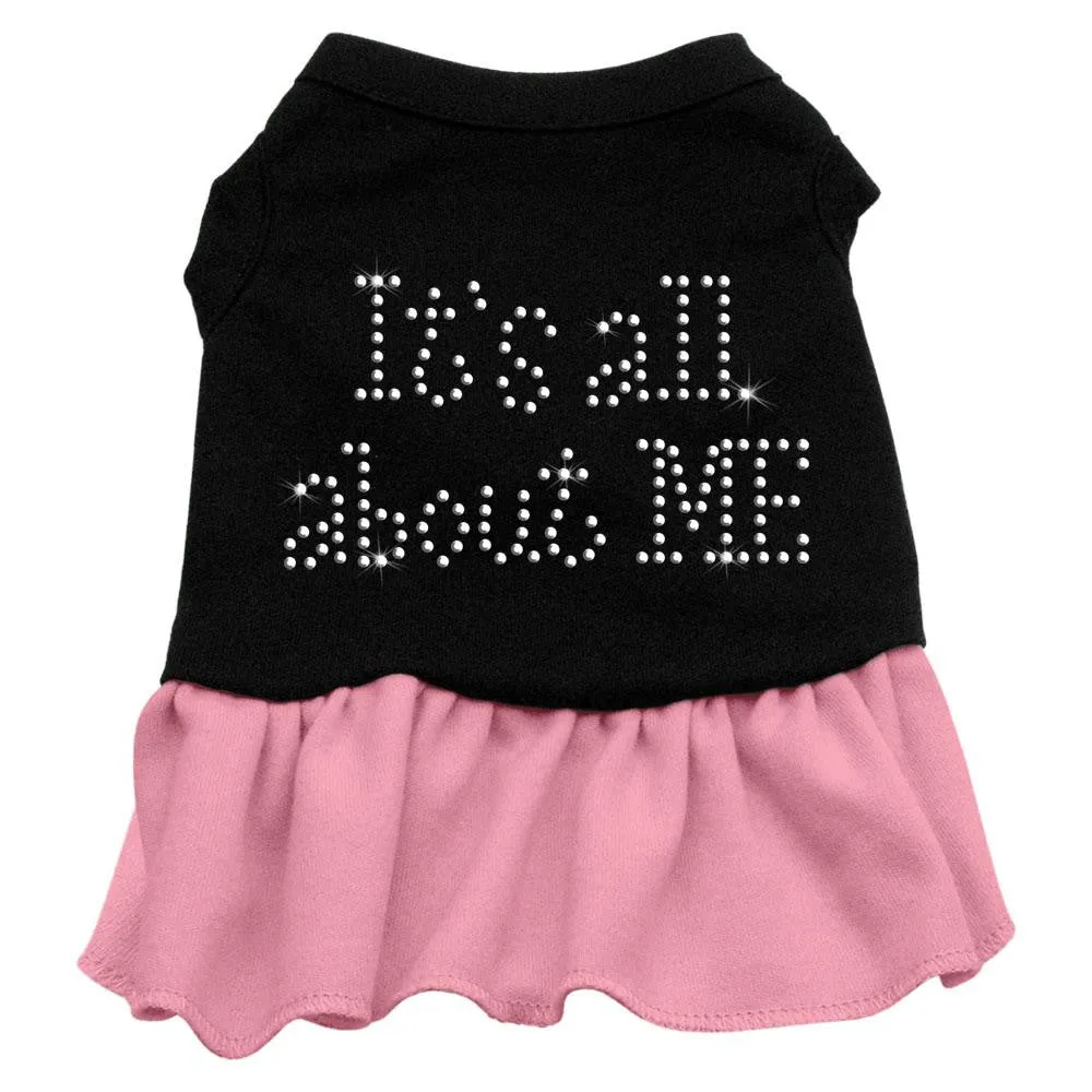 Rhinestone All About me Dress Black with Pink Med (12)