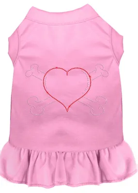 Rhinestone Heart And Crossbones Dress Light Pink Med (12)