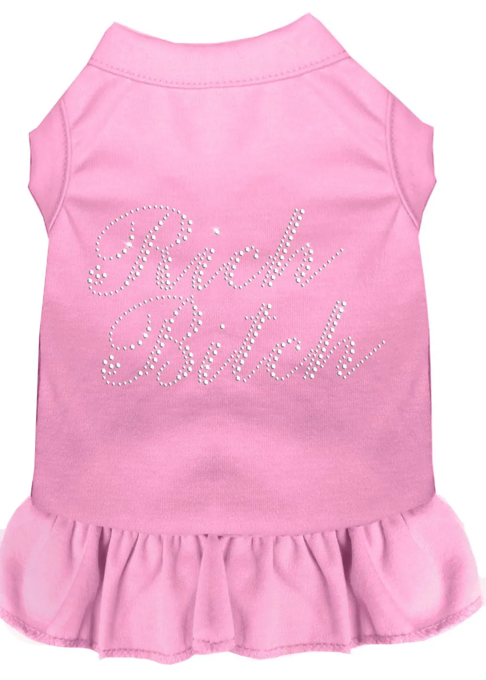 Rhinestone Rich Bitch Dress Light Pink Lg (14)