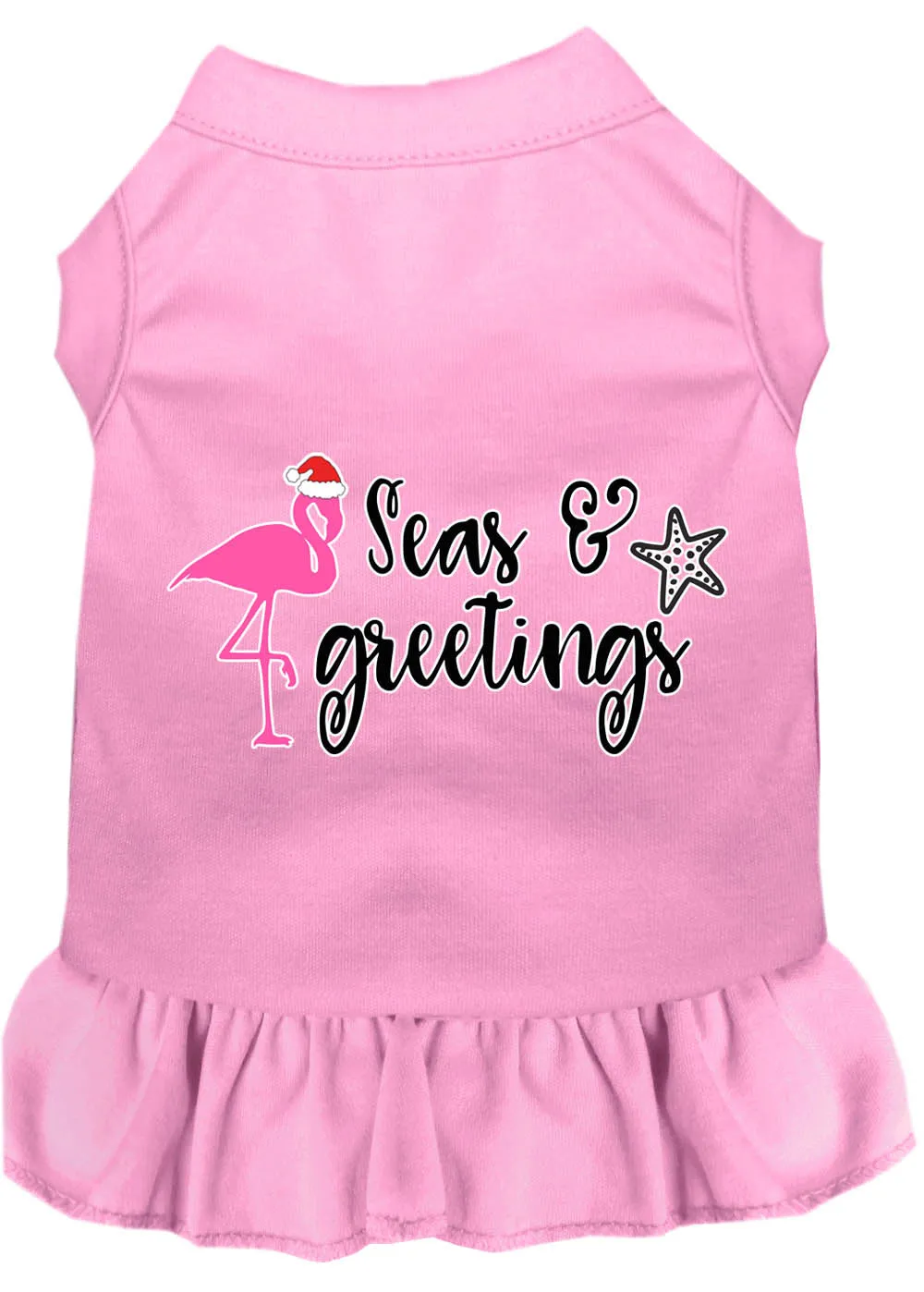 Seas And Greetings Screen Print Dog Dress Light Pink Xxl