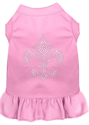 Silver Fleur De Lis Rhinestone Dress Light Pink Lg (14)