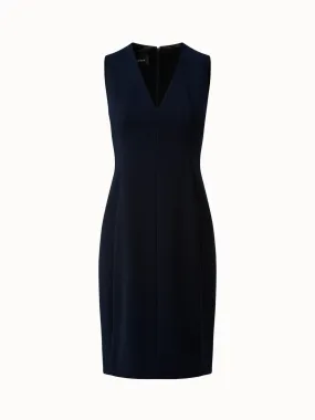 Sleeveless V-Neck Wool Double-Face Sheath Dress