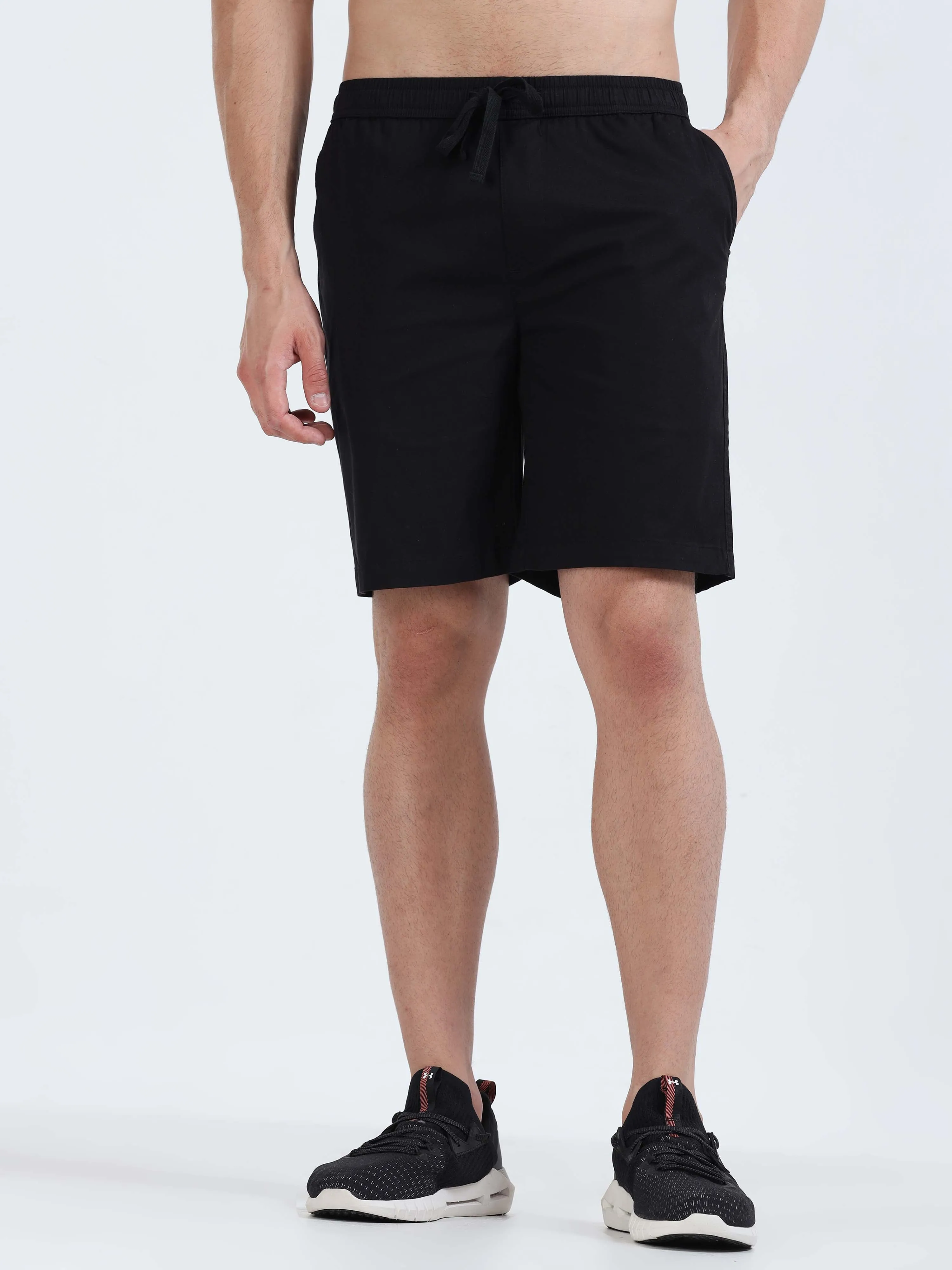 Soft Cotton Black Basic Shorts