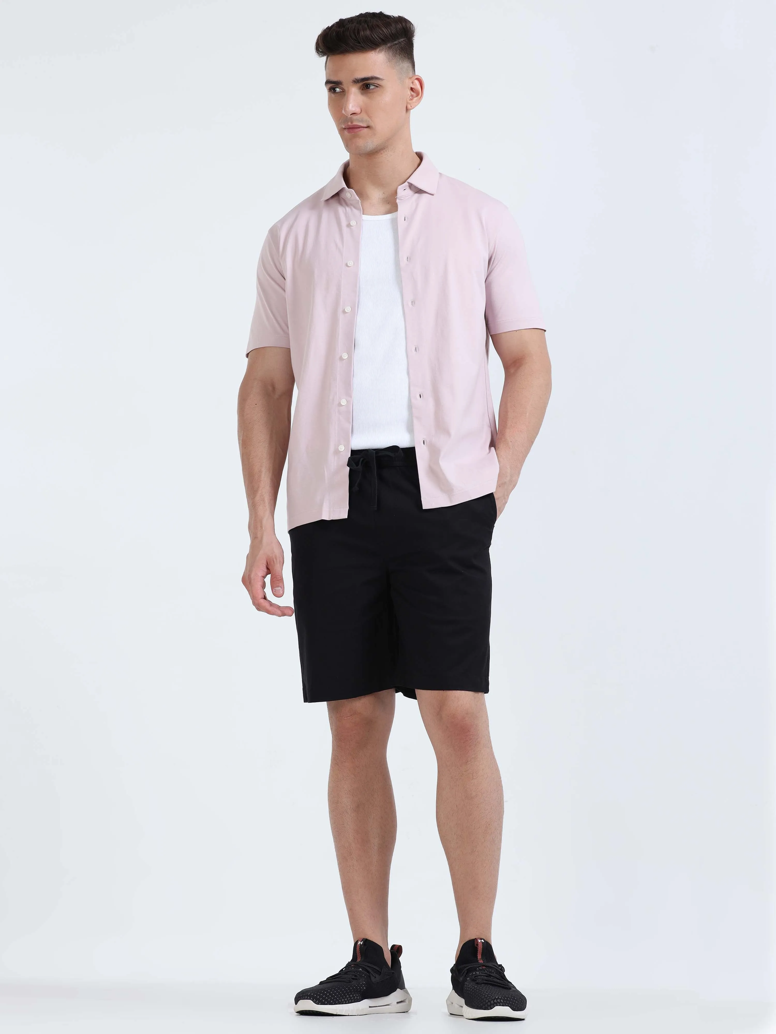 Soft Cotton Black Basic Shorts