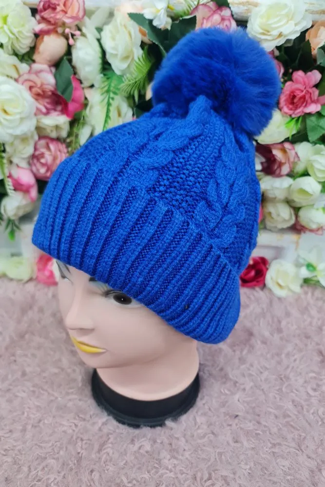 Soft Feel Knit Single Pom Pom Beanie Hat