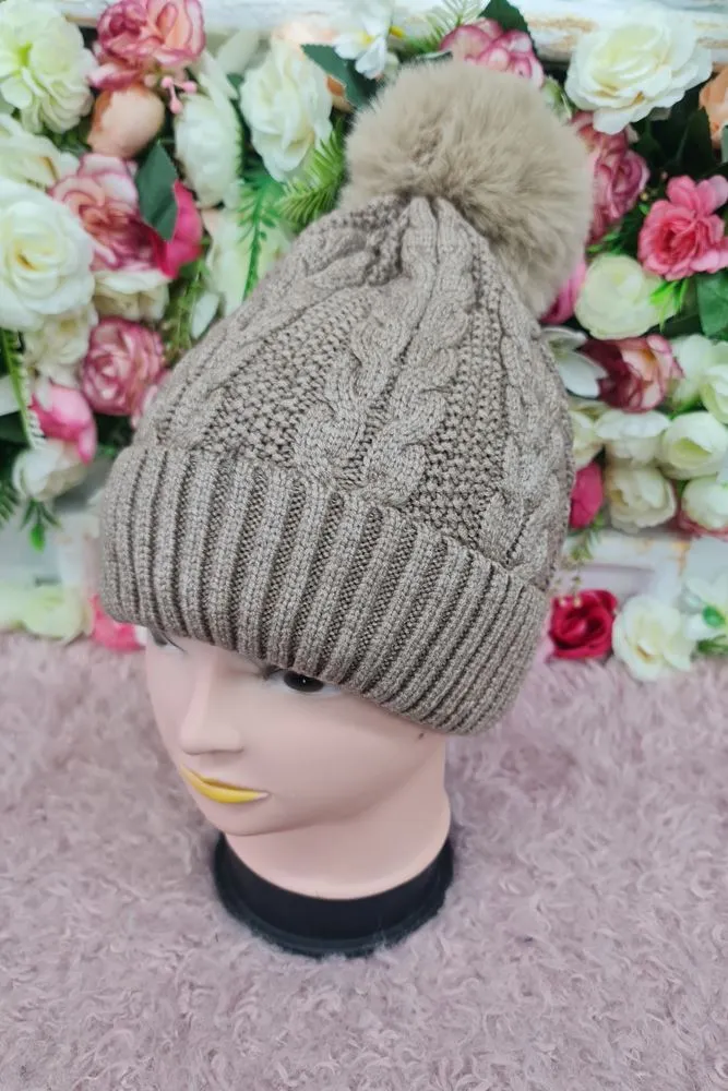 Soft Feel Knit Single Pom Pom Beanie Hat