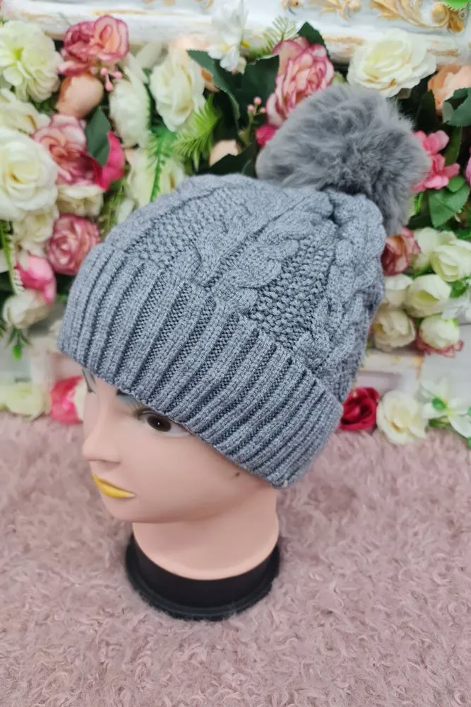 Soft Feel Knit Single Pom Pom Beanie Hat