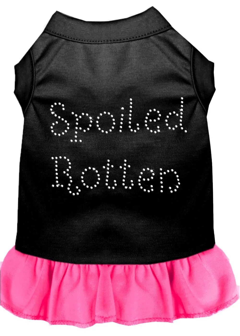 Spoiled Rotten Rhinestone Dress Black With Bright Pink Sm (10)