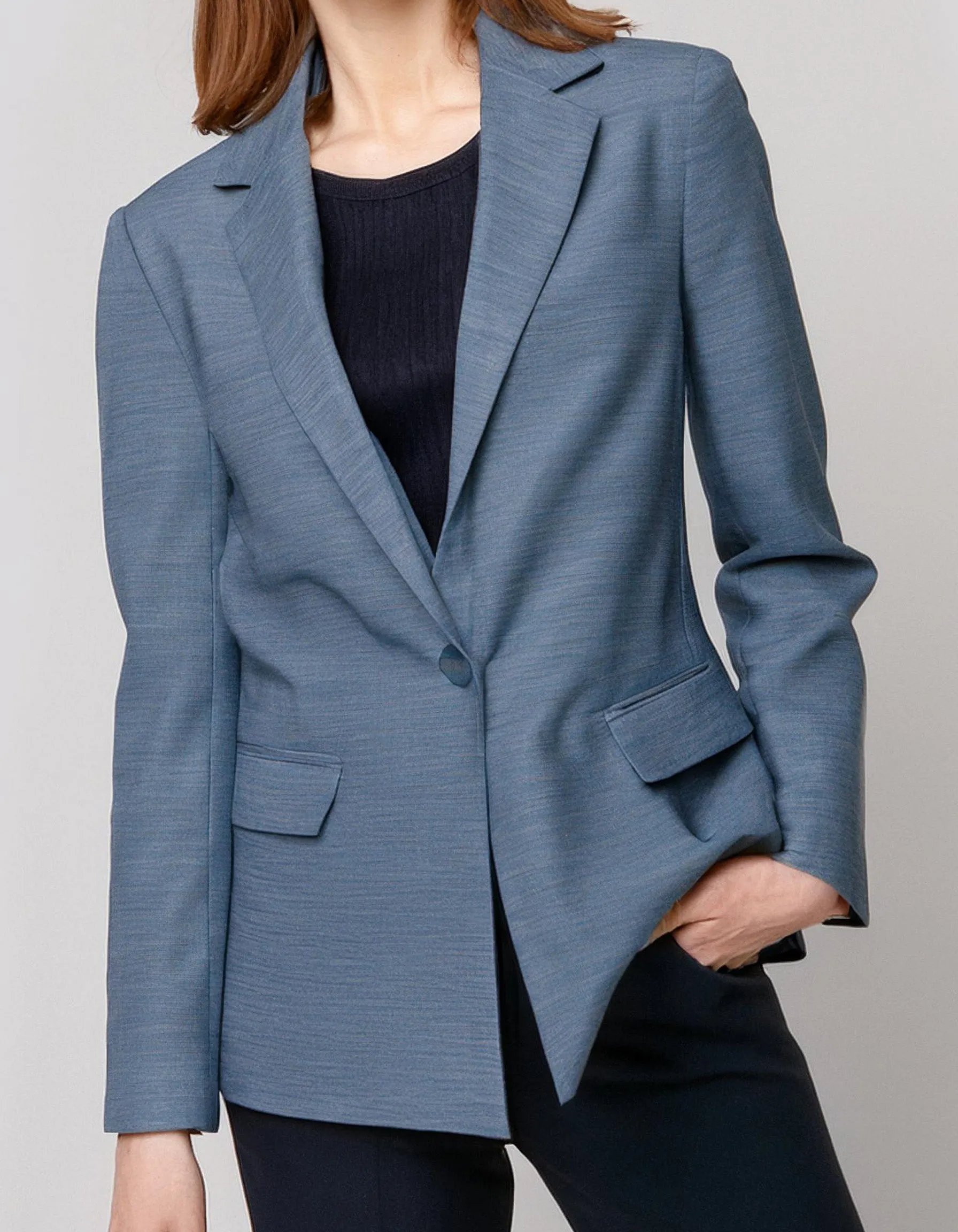 Steel Blue Oversized Blazer