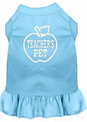 Teachers Pet Screen Print Dress Baby Blue Xs (8)