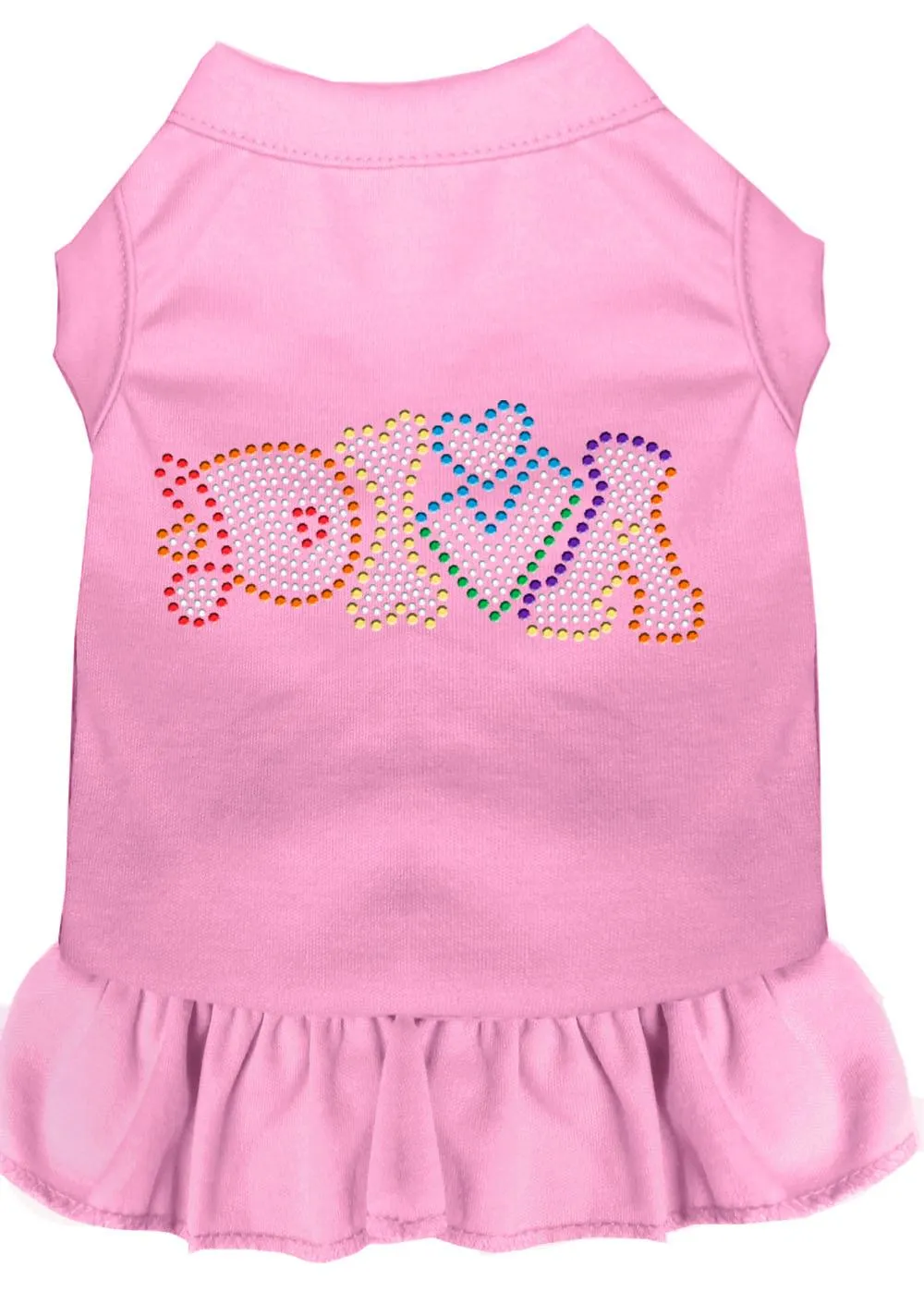 Technicolor Diva Rhinestone Pet Dress Light Pink Med (12)