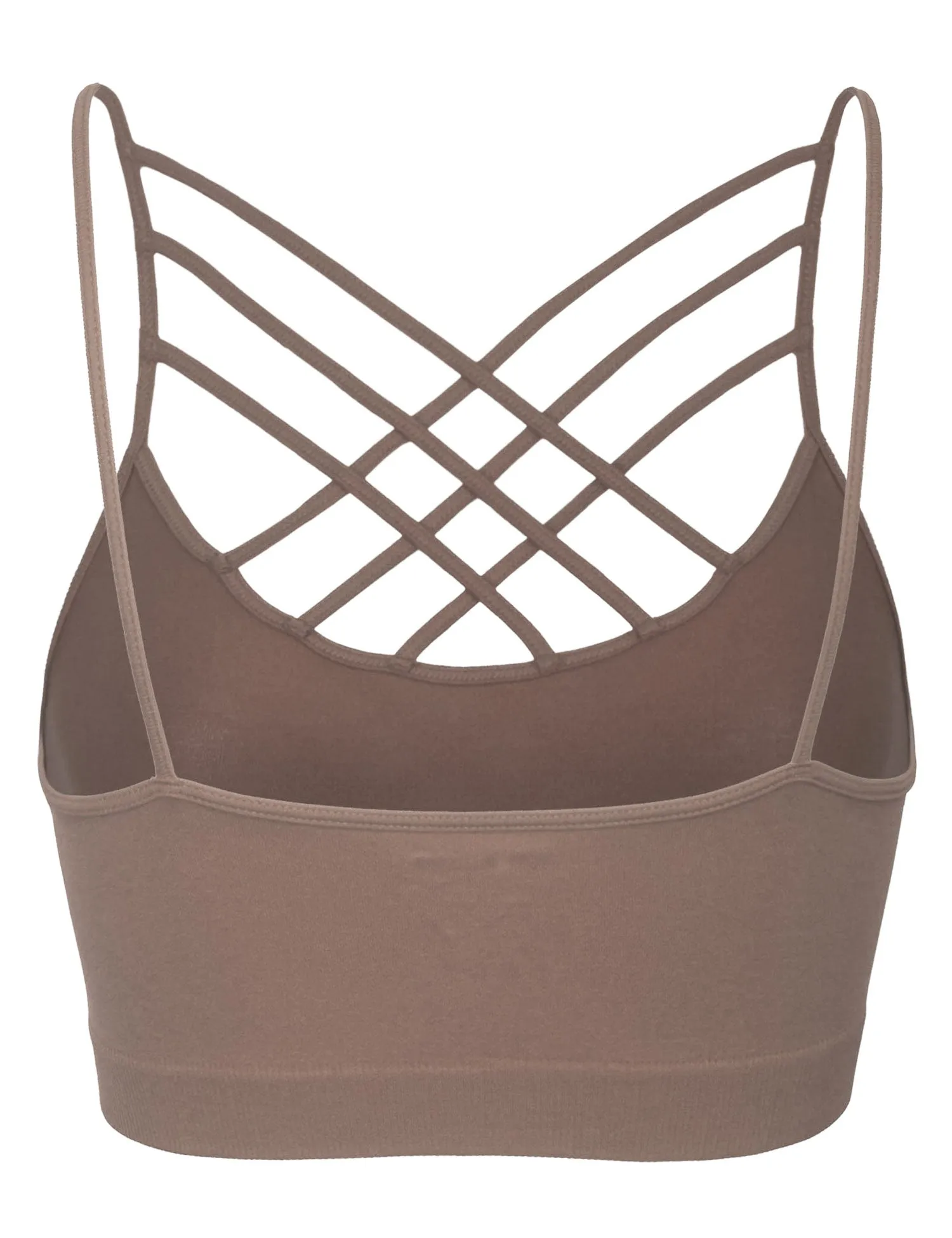 Women's Lightweight Seamless Triple Criss-Cross Front Bralette (No Pad)