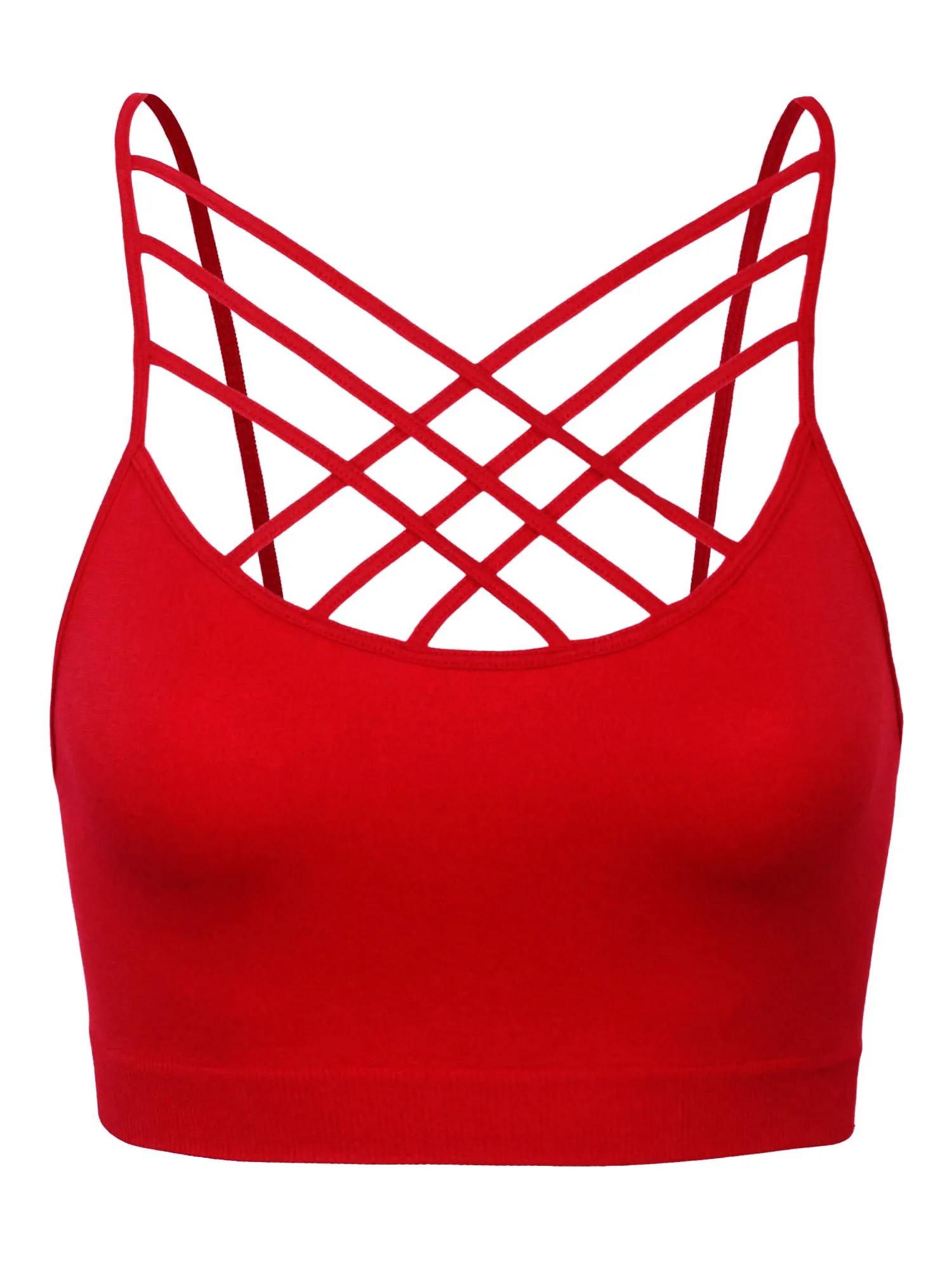 Women's Lightweight Seamless Triple Criss-Cross Front Bralette (No Pad)