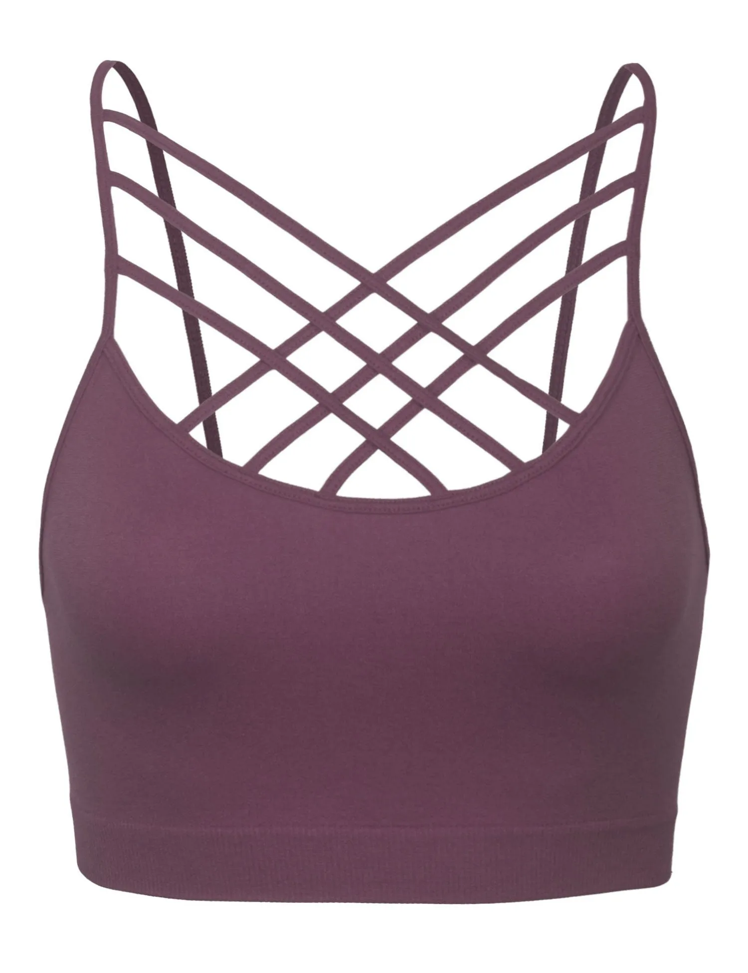 Women's Lightweight Seamless Triple Criss-Cross Front Bralette (No Pad)