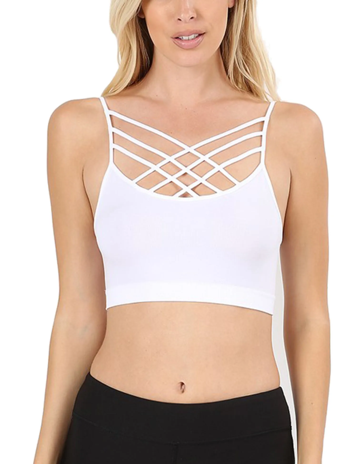 Women's Lightweight Seamless Triple Criss-Cross Front Bralette (No Pad)