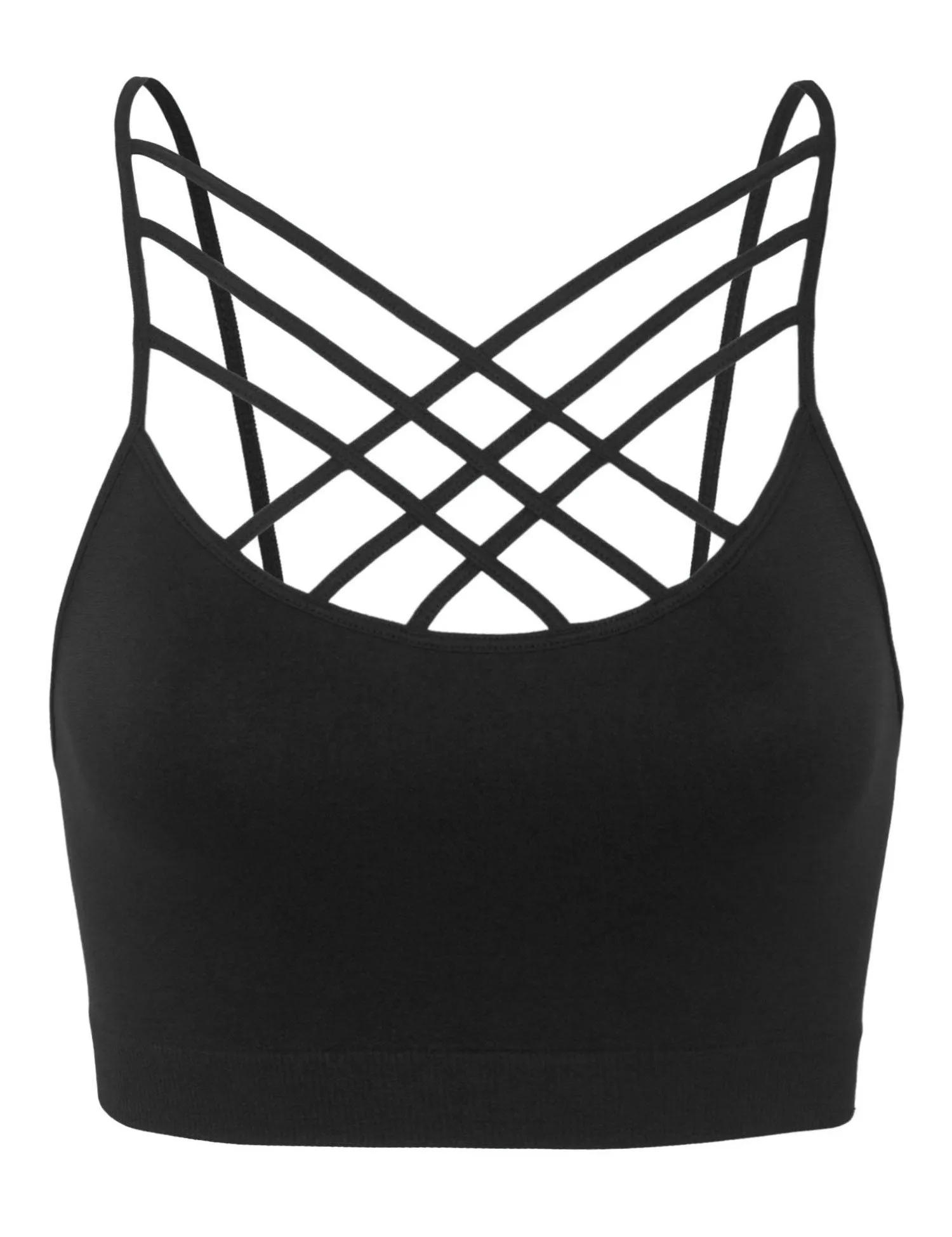 Women's Lightweight Seamless Triple Criss-Cross Front Bralette (No Pad)