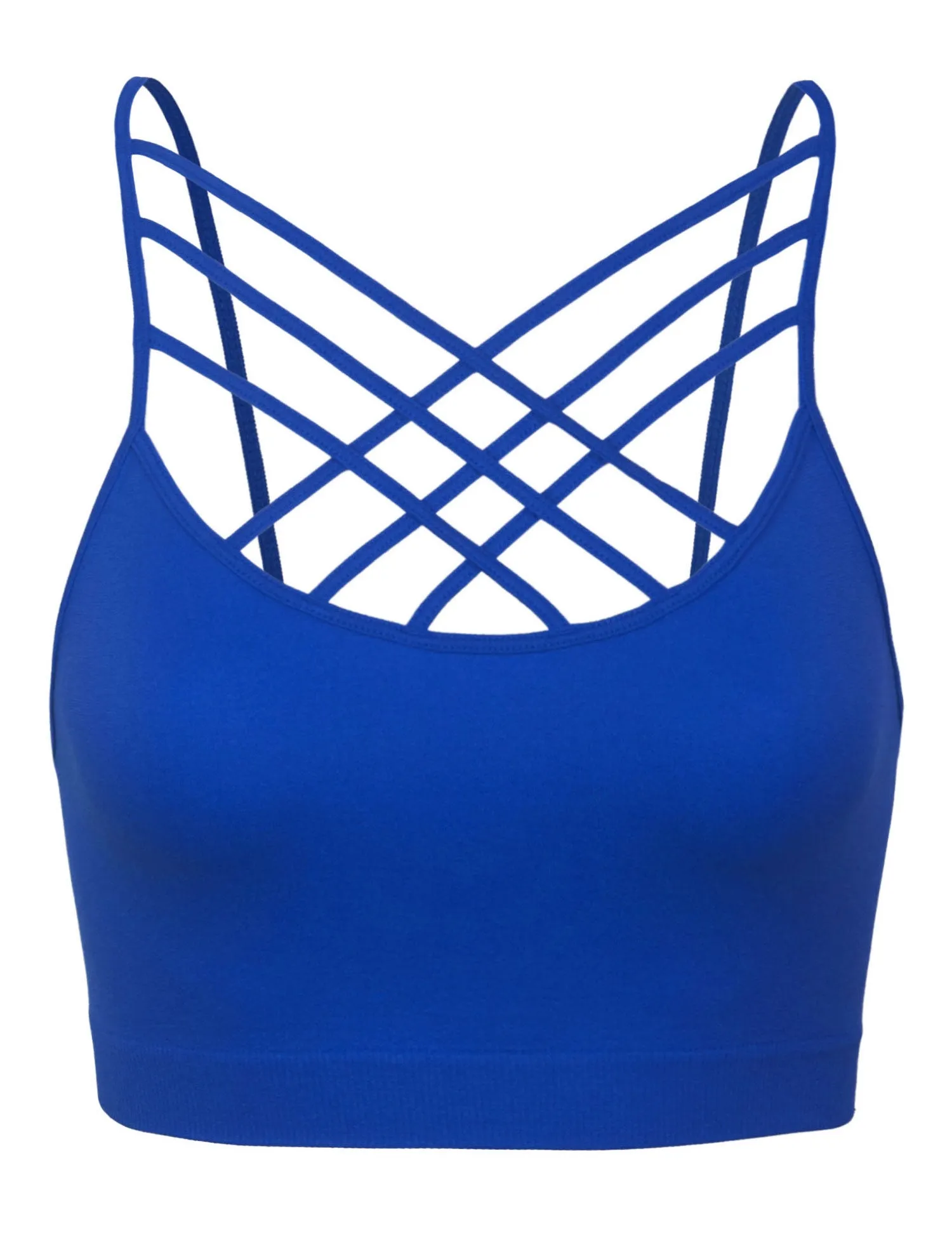 Women's Lightweight Seamless Triple Criss-Cross Front Bralette (No Pad)